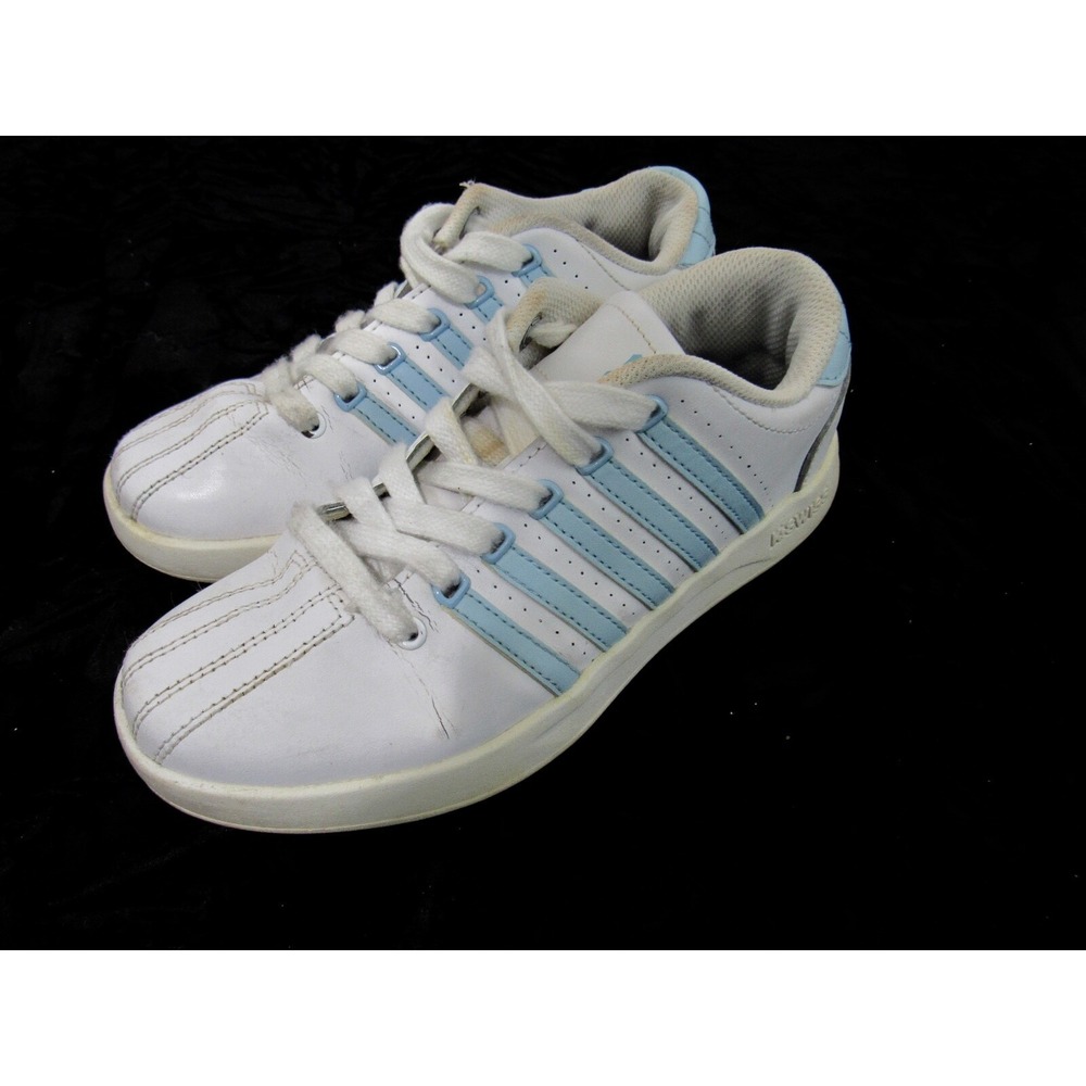 K-Swiss Kids Youth Classic Shoes Sneakers  White & Powder Blue Size 3